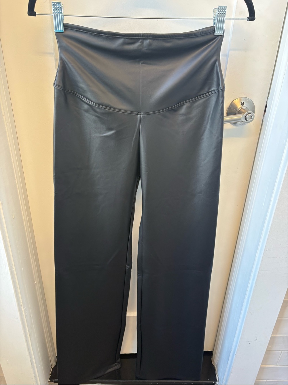 Black Faux Leather High-Waist Leggings